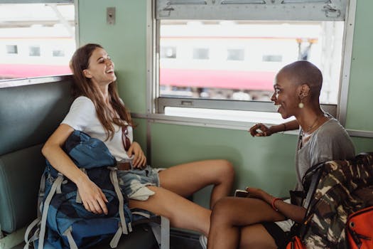 happy travelers enjoying their trip