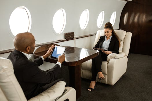 frequent flyer enjoying a business class flight