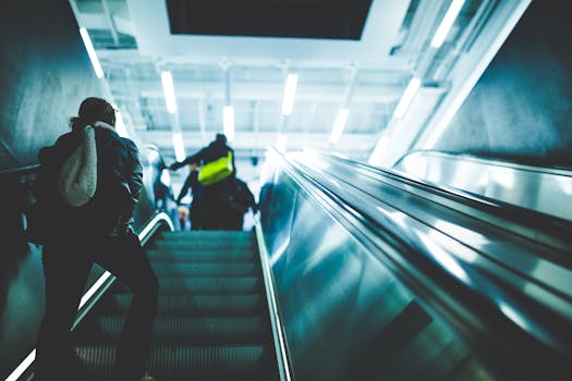 public transit in a bustling city