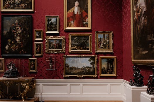 Inside a vibrant art museum